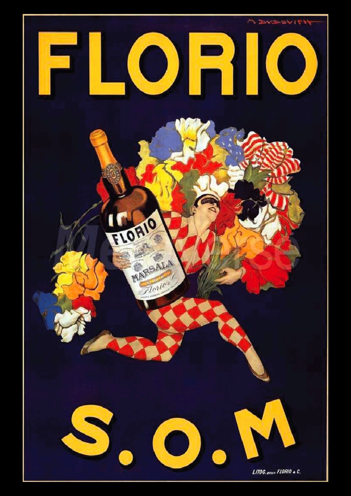 Florio Marsala Vintage Advertising Poster Art Print — poster only, complete unframed artwork