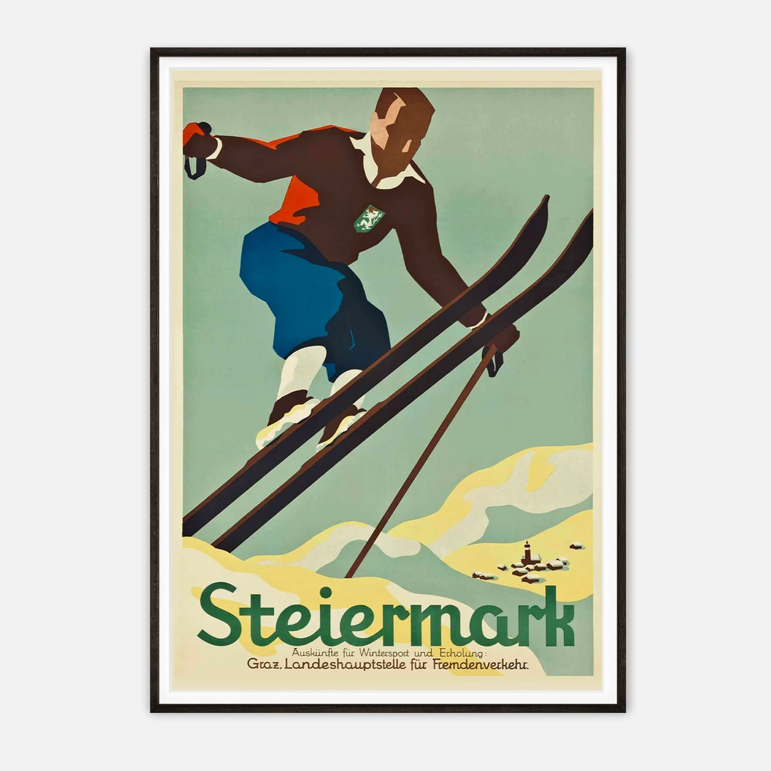 Steiermark Ski Vintage Poster - Classic Winter Sports Art Print