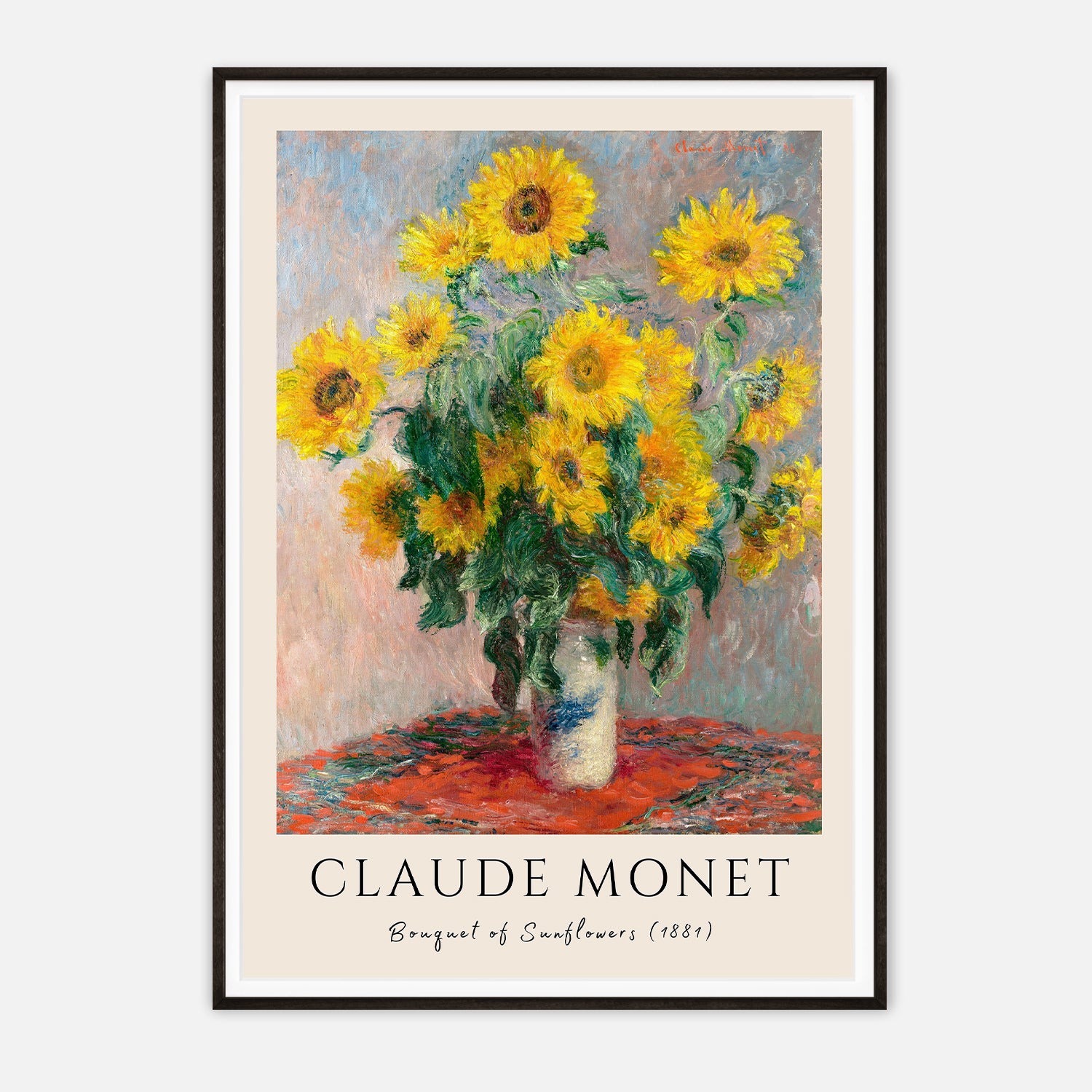 Claude Monet's Bouquet of Sunflowers (1881) - Classic Impressionist Art Print