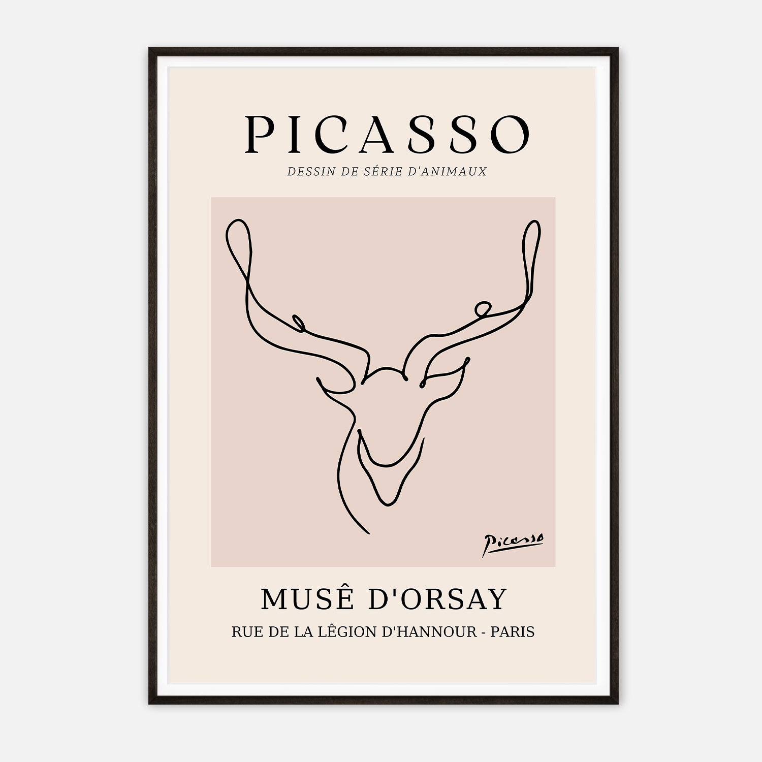 Picasso's Drawings of Animals - Minimalist Art Print