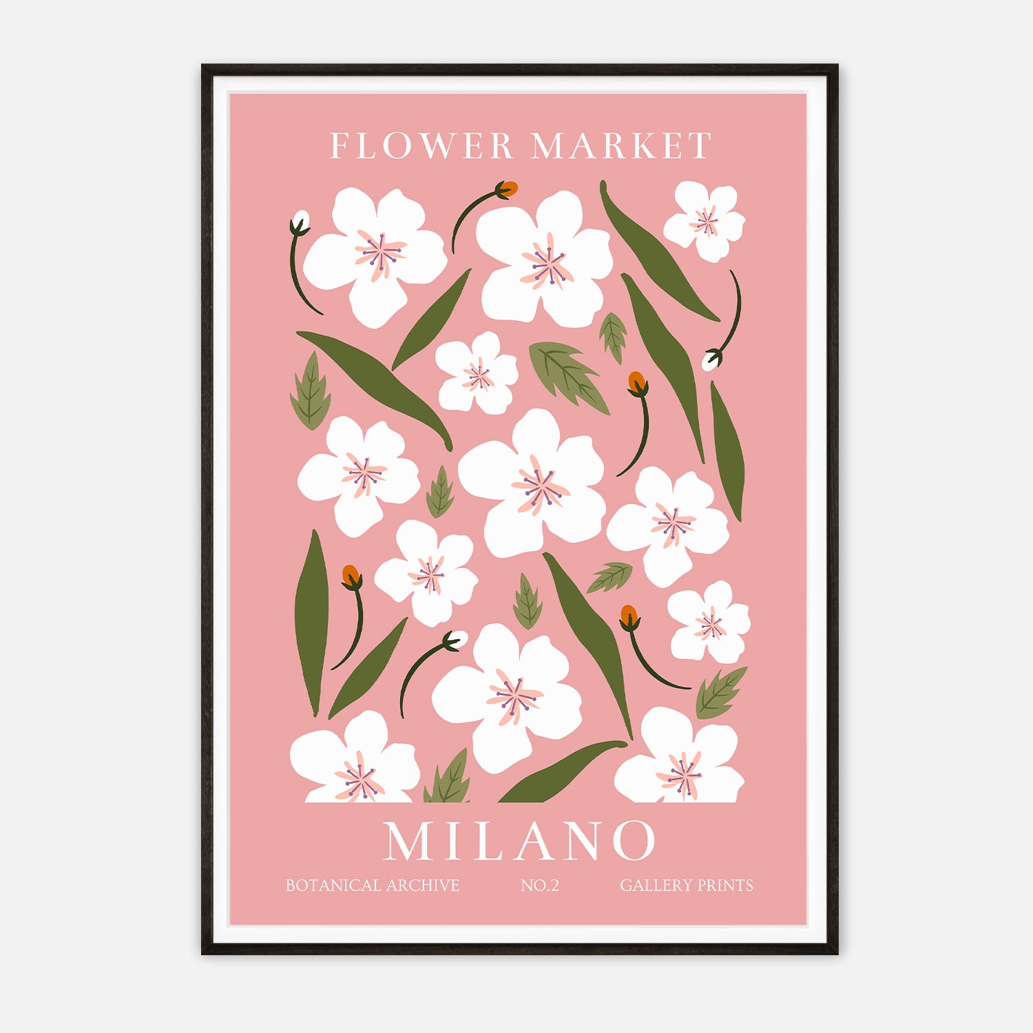 Milano Flower Market Botanical Print - Vintage Style Art