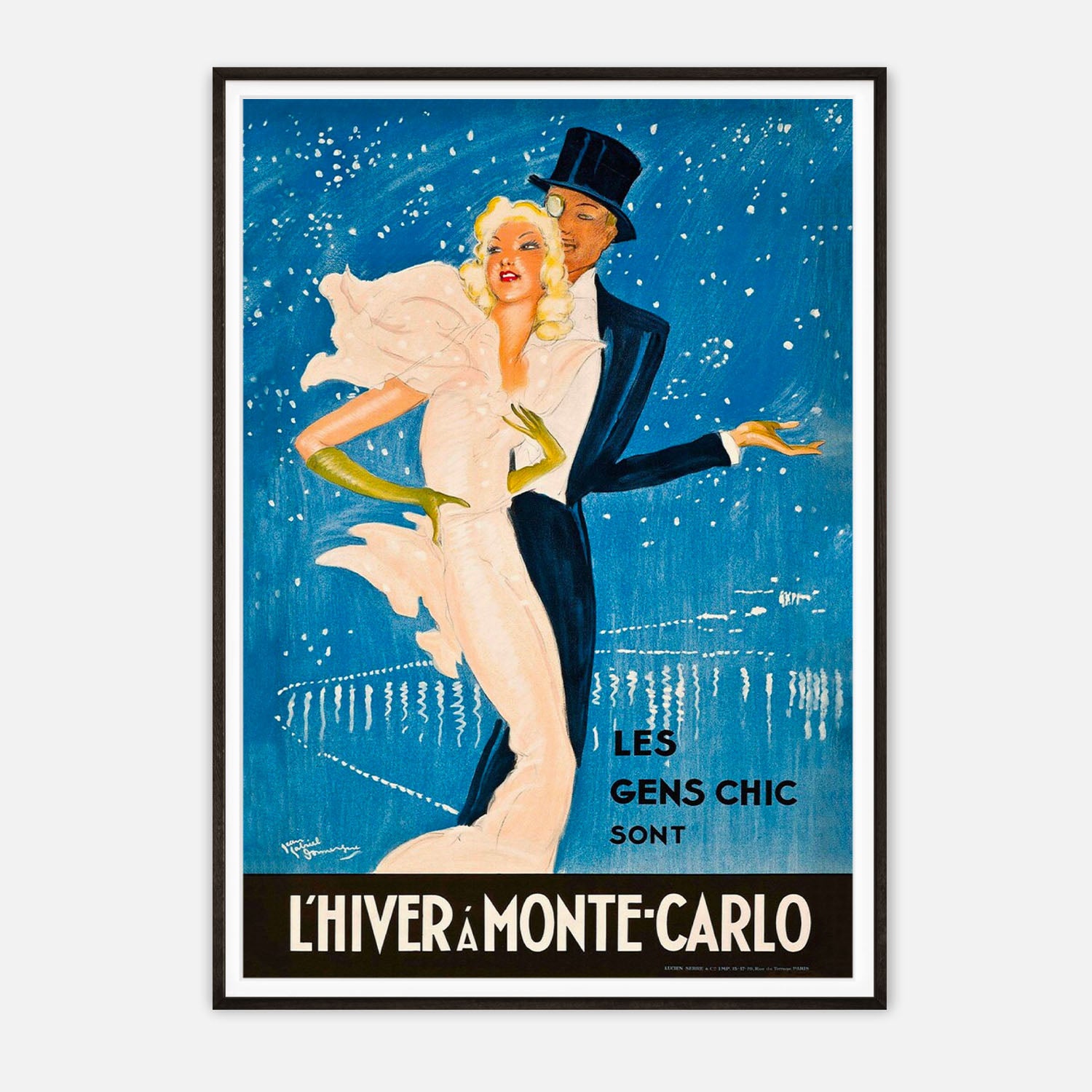 L'Hiver à Monte-Carlo - Chic Vintage Dance Poster by Jean-Gabriel Domergue