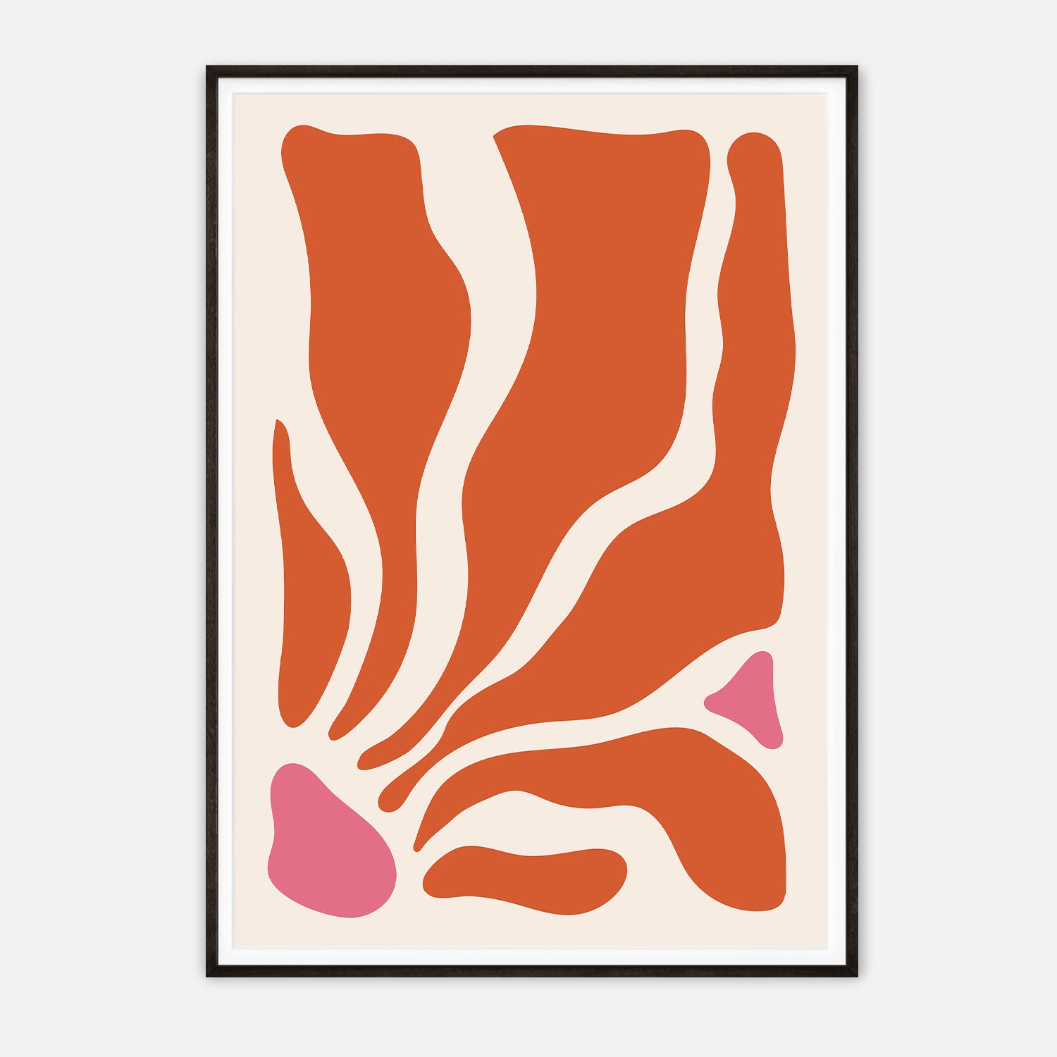 Abstract Orange and Pink Minimalist Art Print