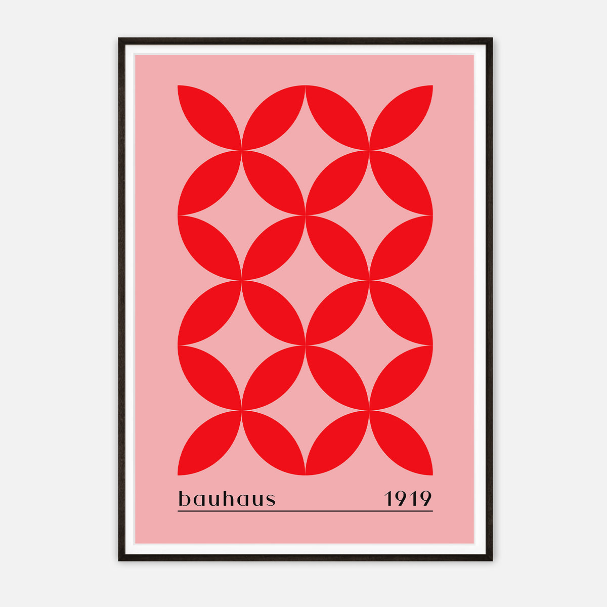 Bauhaus 1919 Geometric Red Pattern - Vintage Design Art Print
