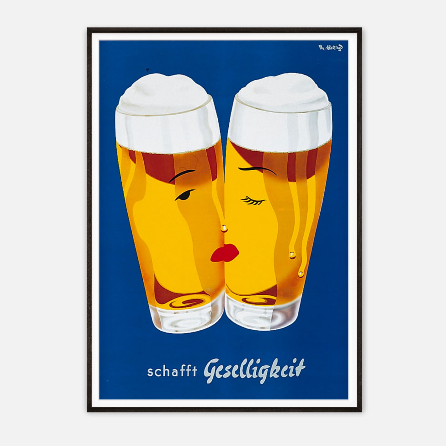 Schafft Geselligkeit Beer Poster - Classic Vintage Advertising Art Print