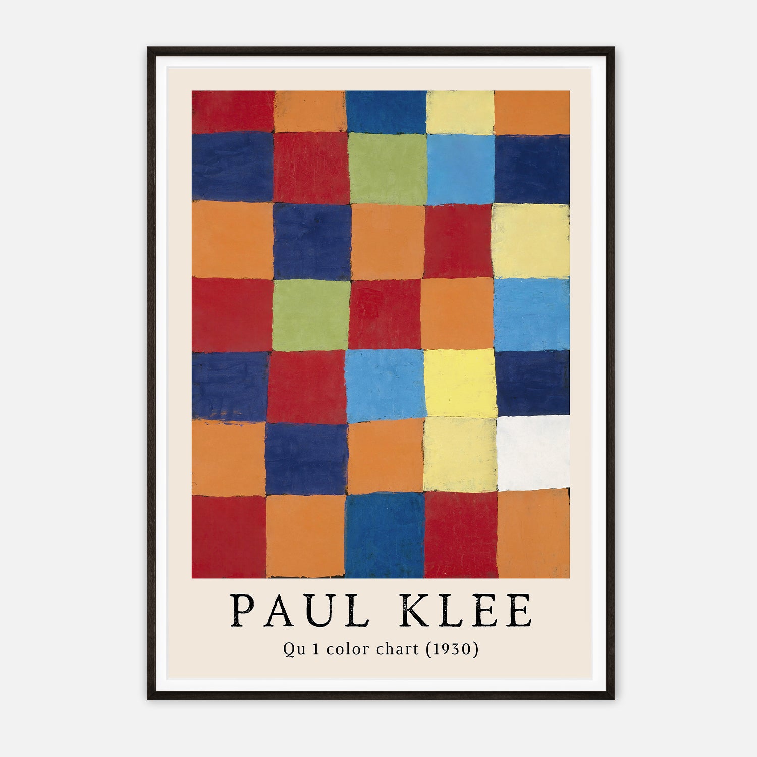 Paul Klee's Qu 1 Color Chart (1930) - Geometric Abstract Art Print