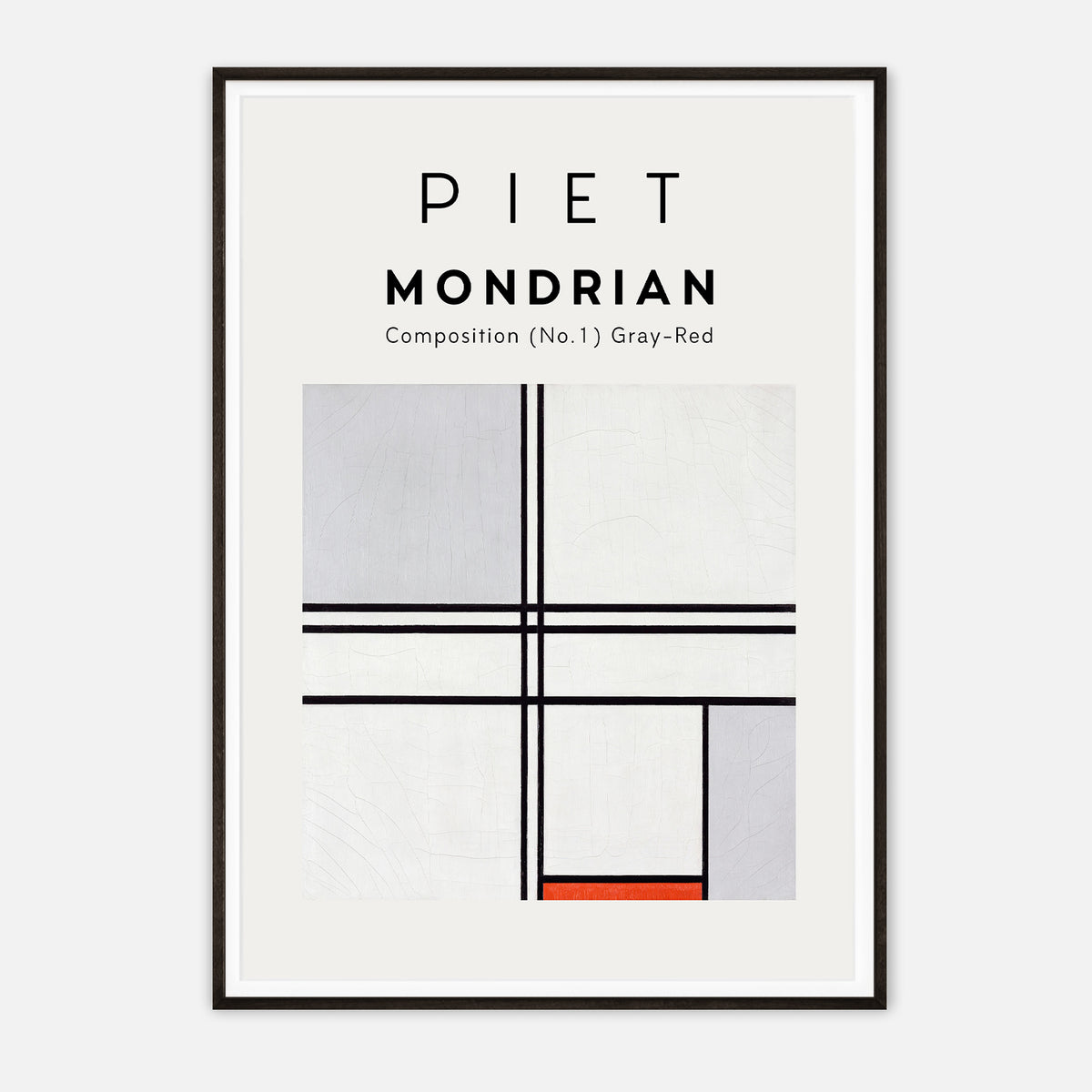 Piet Mondrian - Composition No. 1 Gray-Red Art Print