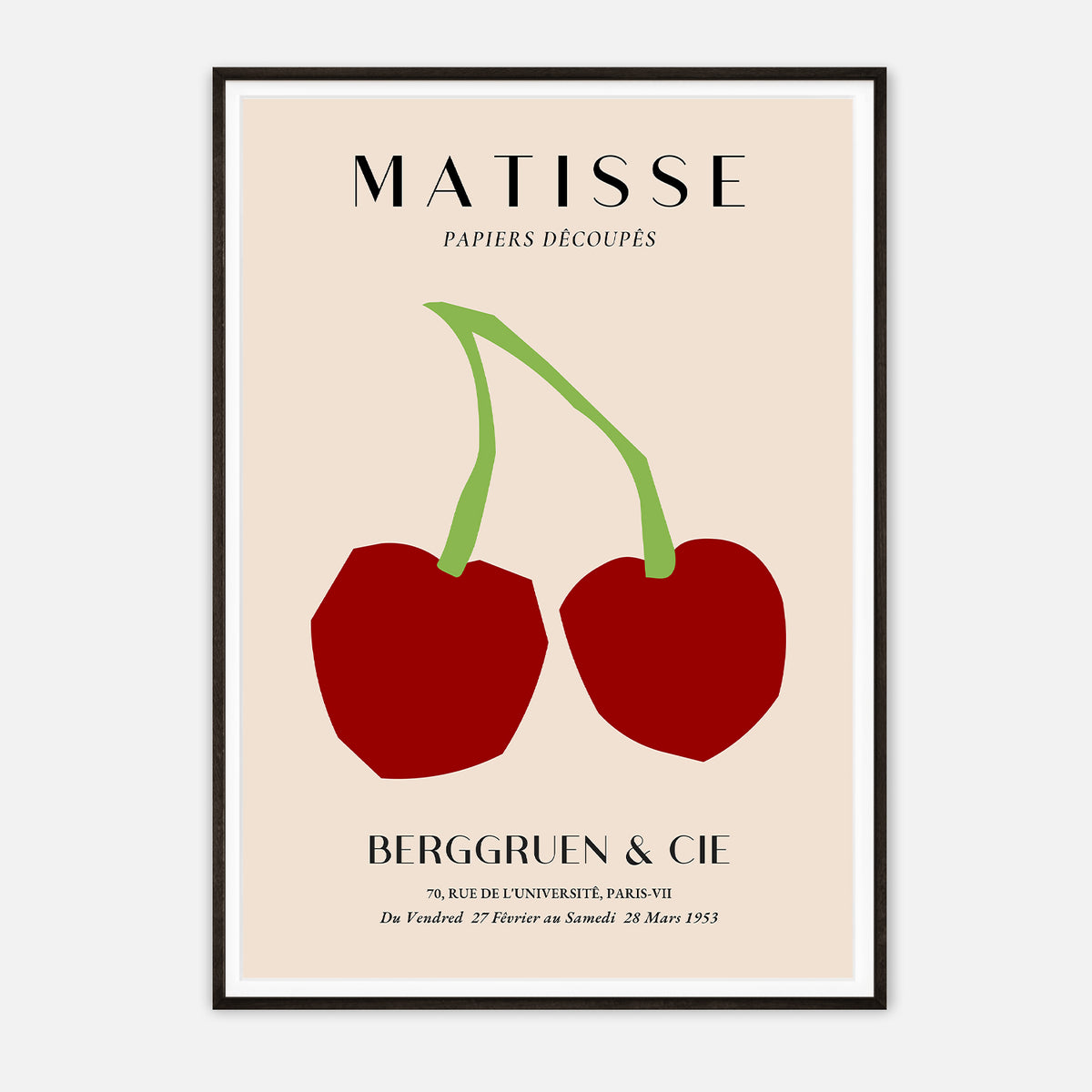 Henri Matisse – Papiers Découpés, Berggruen & Cie Exhibition Poster – framed art print – Galrie