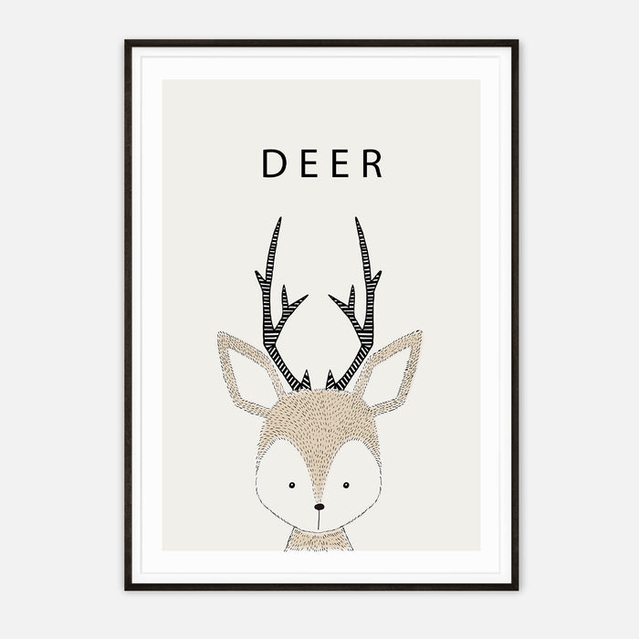 Charming Deer Illustration - Minimalist Animal Art Print