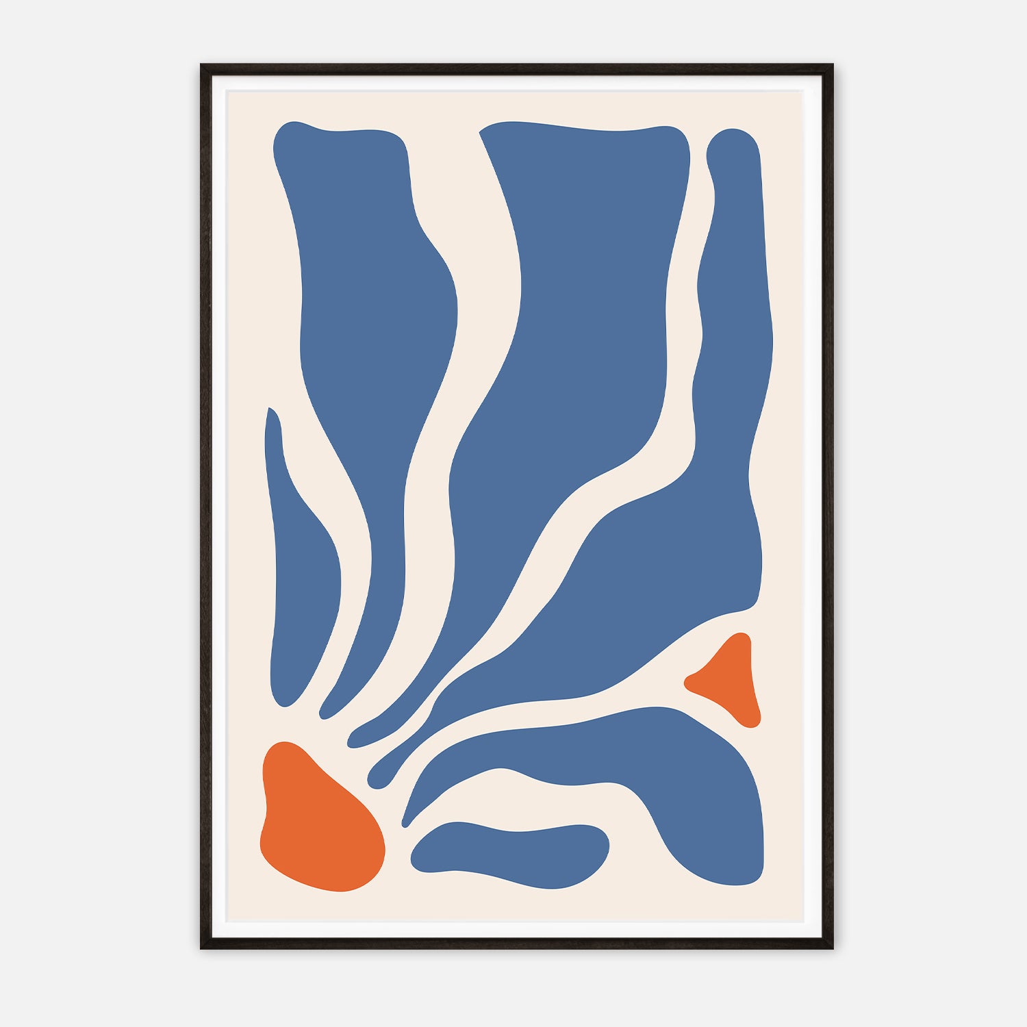 Modern Abstract Blue and Orange Art Print