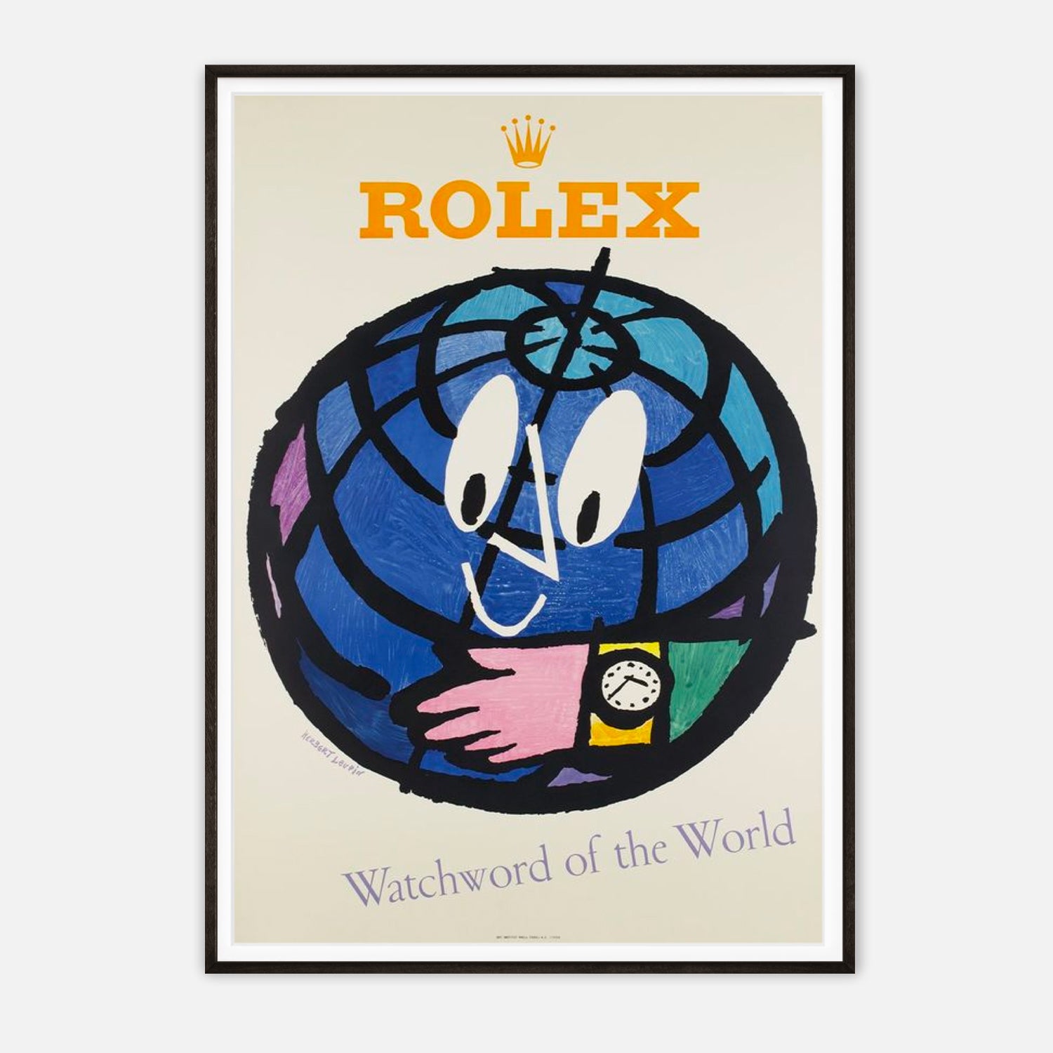 Herbert Leupin - Rolex Watchword of the World Vintage Print