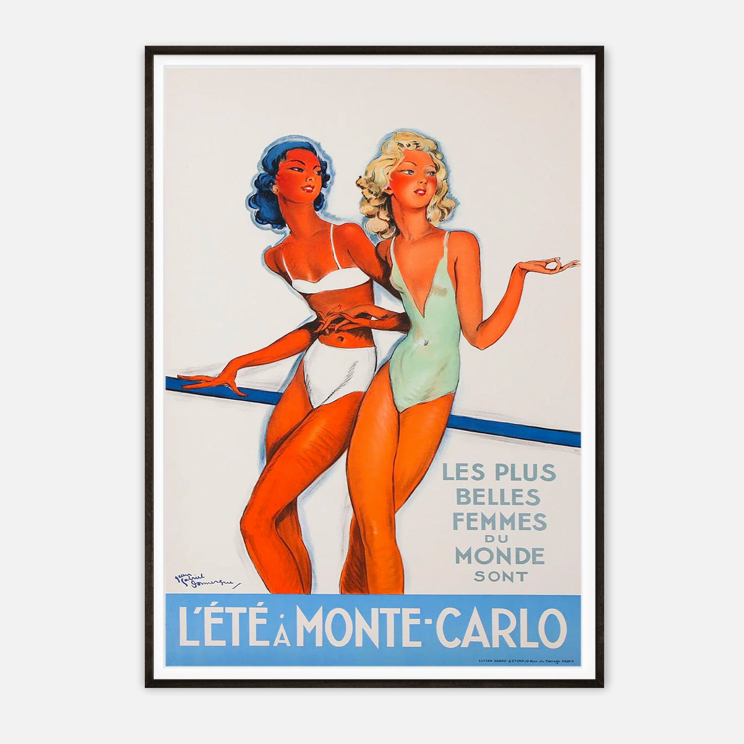 L'Été à Monte-Carlo - Vintage Poster Art Print by Jean Gabriel Domergue