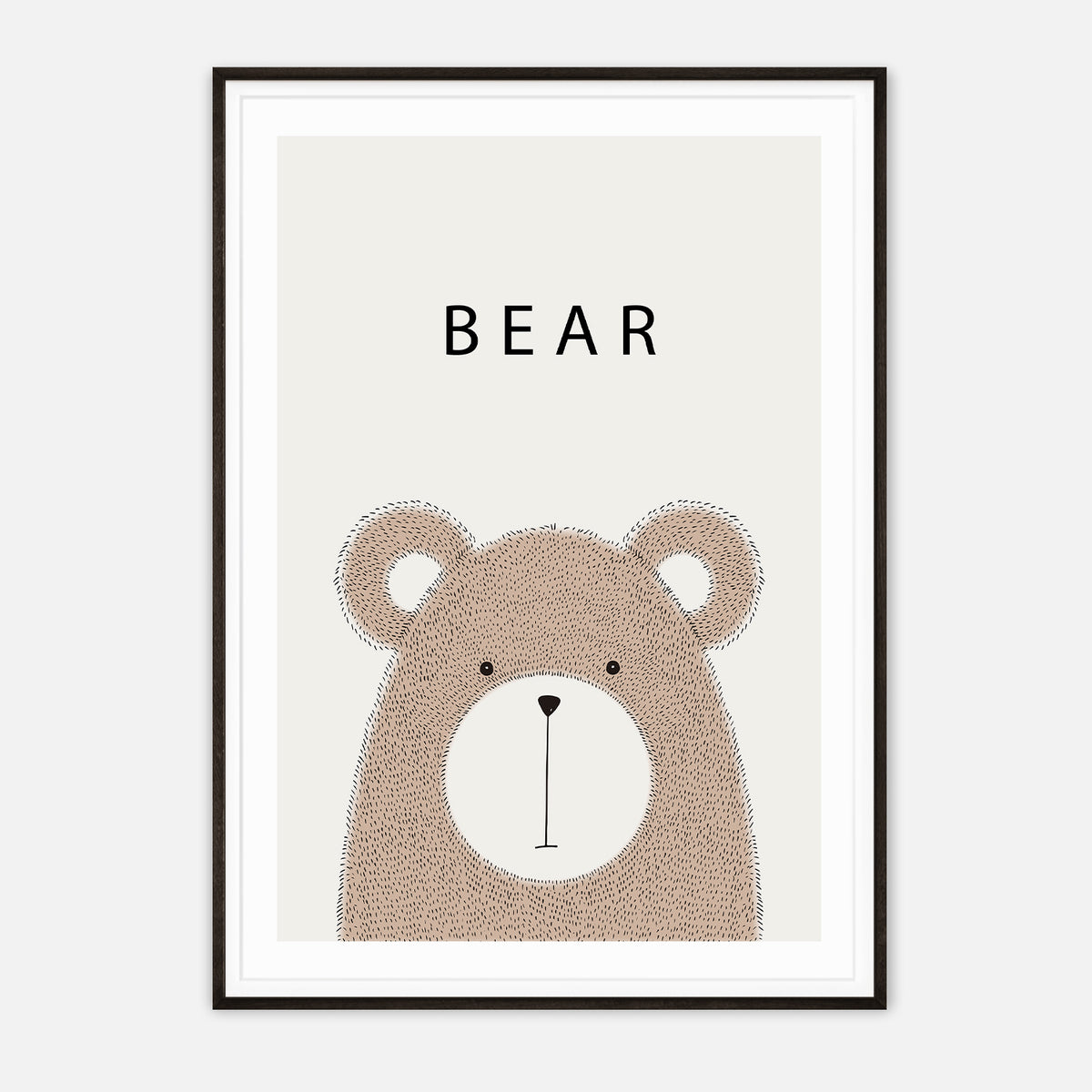 Minimalist Bear Illustration - Cute Animal Art Print