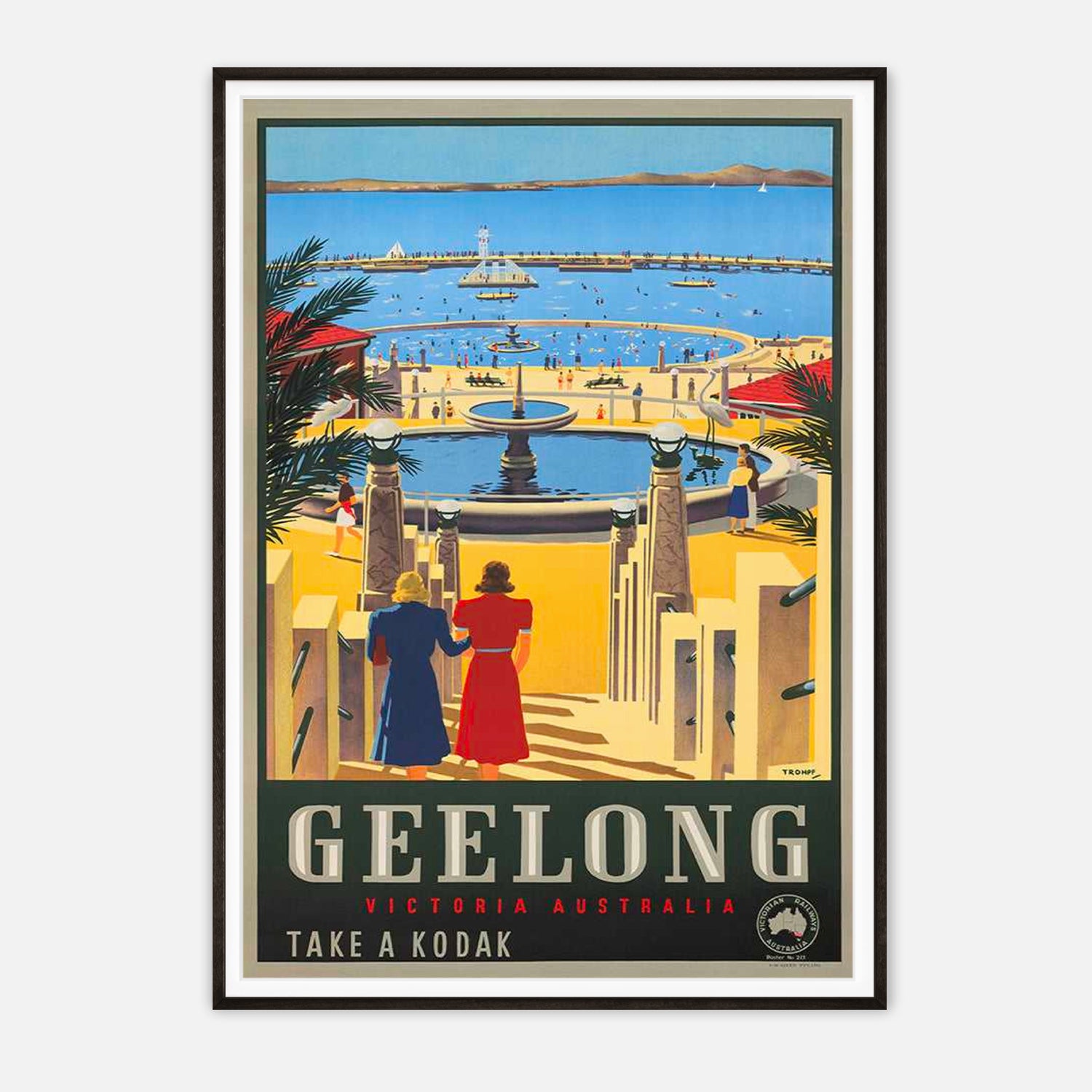 Geelong Victoria Australia Vintage Travel Poster by James Northfield