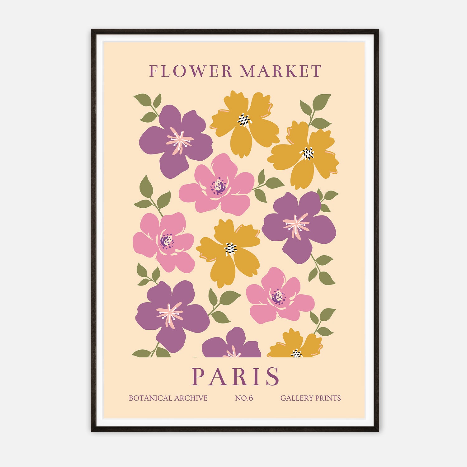 Flower Market Paris Botanical Archive No.6 - Vintage Floral Art Print