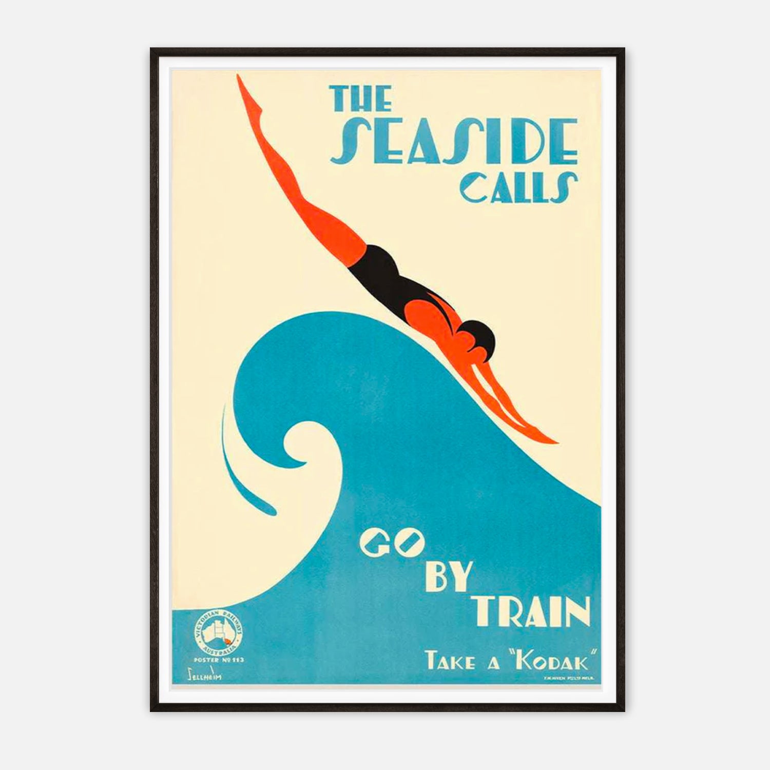 The Seaside Calls Vintage Travel Poster - 1930s Australian Art Print