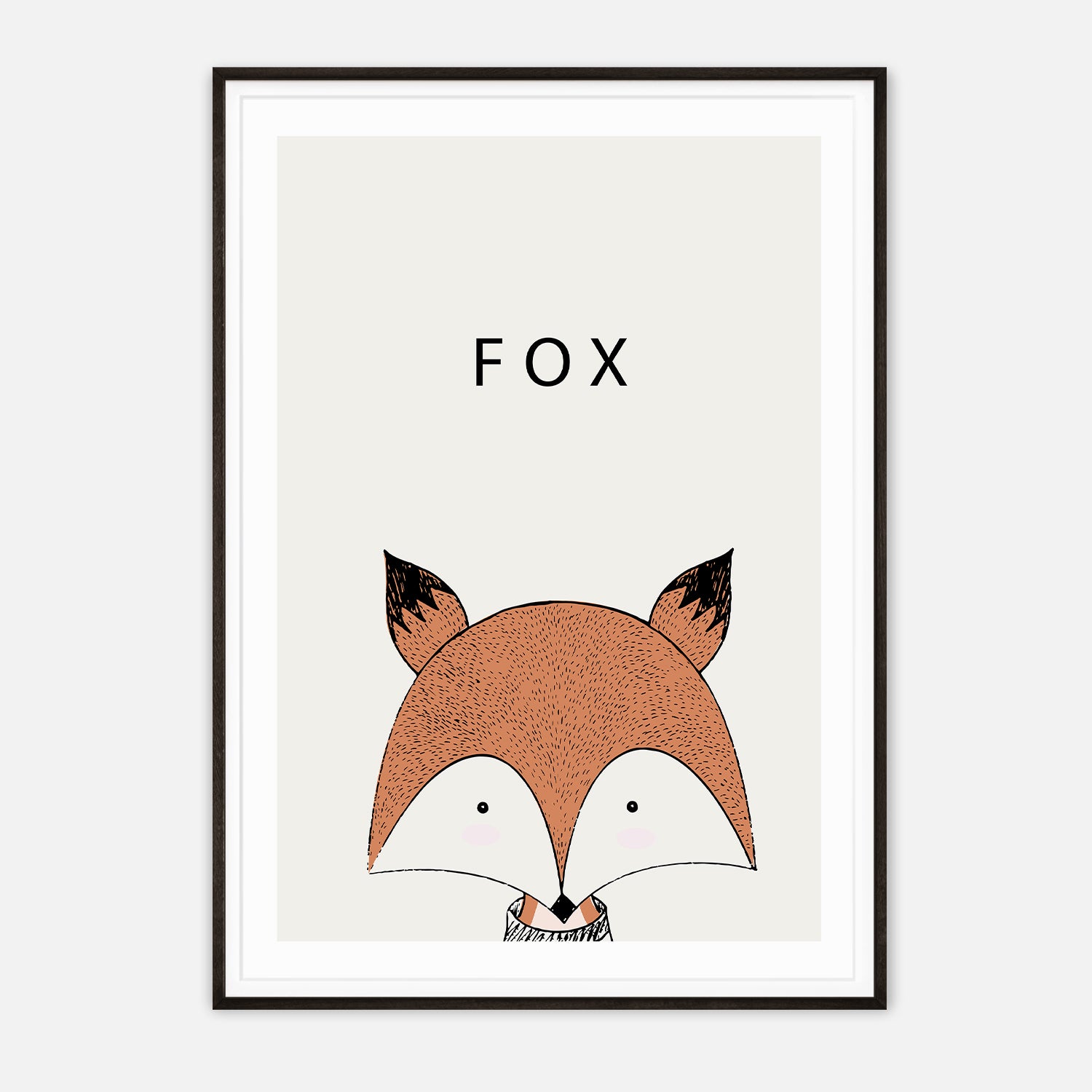 Whimsical Fox Illustration - Modern Minimalist Art Print