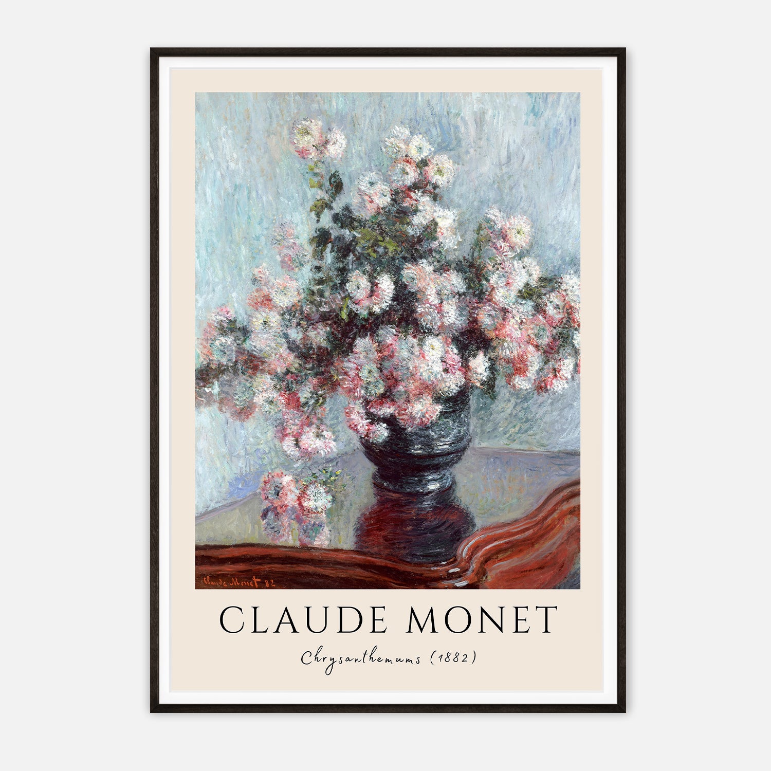 Claude Monet's Chrysanthemums (1882) - Iconic Impressionist Floral Art Print