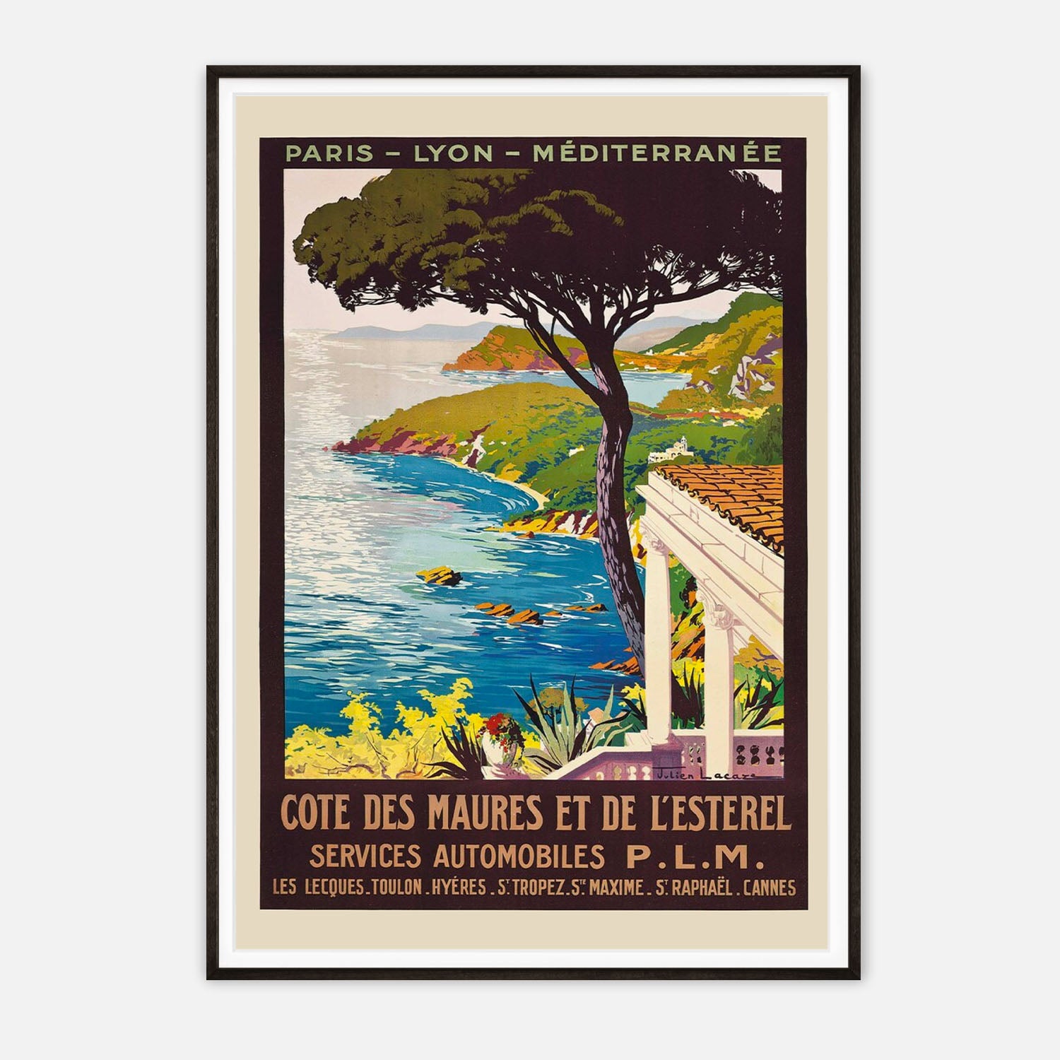 Côte des Maures et de l'Estérel Art Print - Vintage Mediterranean Travel Poster