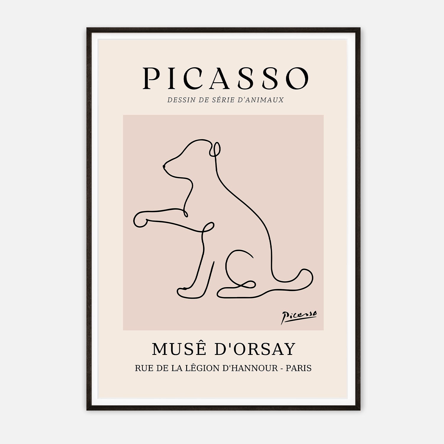 Picasso's Animal Series Drawing - Minimalist Art Print