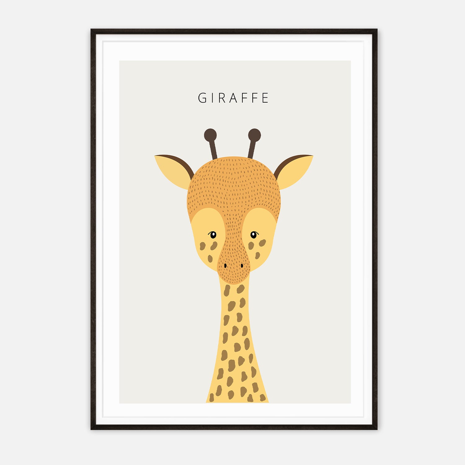 Minimalist Giraffe Illustration - Modern Animal Art Print