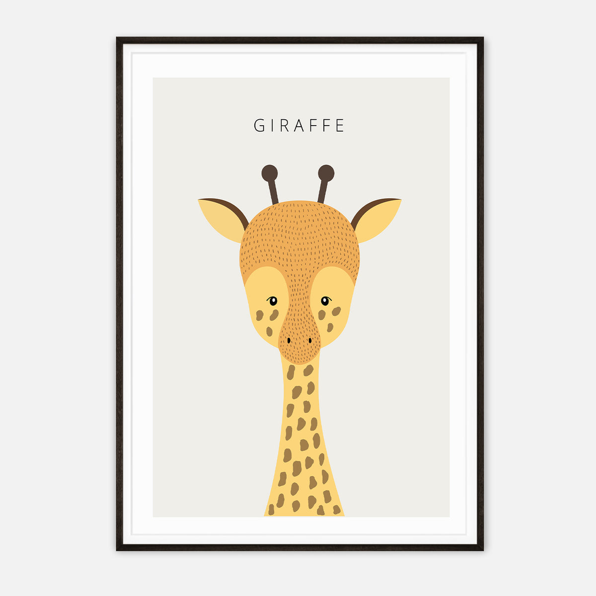 Minimalist Giraffe Illustration - Modern Animal Art Print