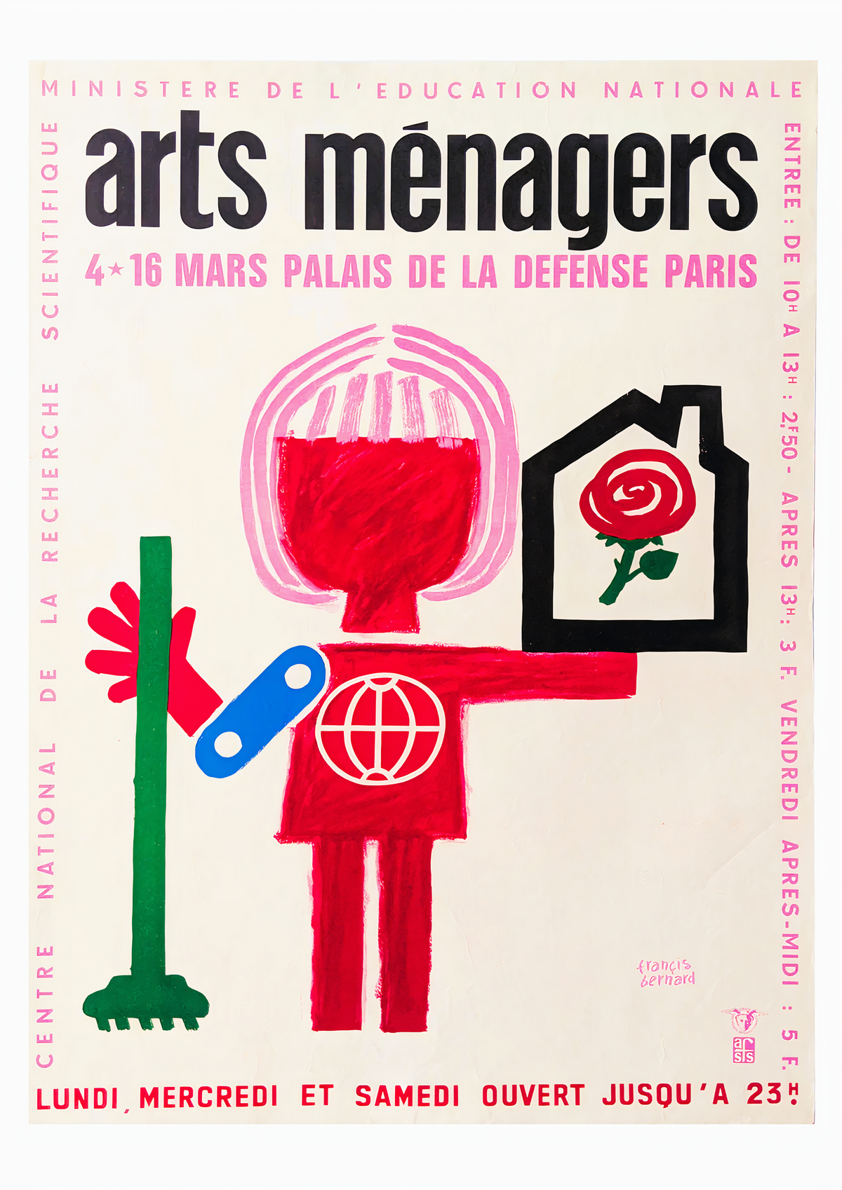Arts Ménagers - Vintage French Advertising Poster by Francis Bernard — poster only, complete unframed artwork