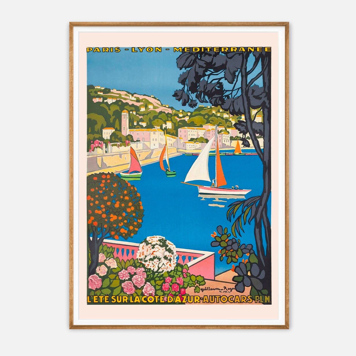 L'été Sur La Cote D'Azur - Vintage French Riviera Art Print by Roger B