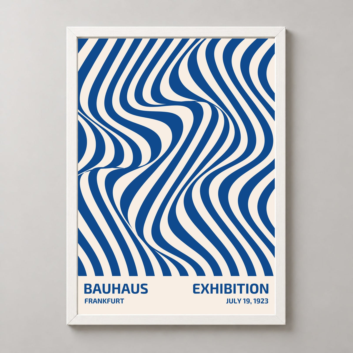 Bauhaus Exhibition Poster - Frankfurt 1923 - Iconic Vintage Art Print — realistic white frame studio view