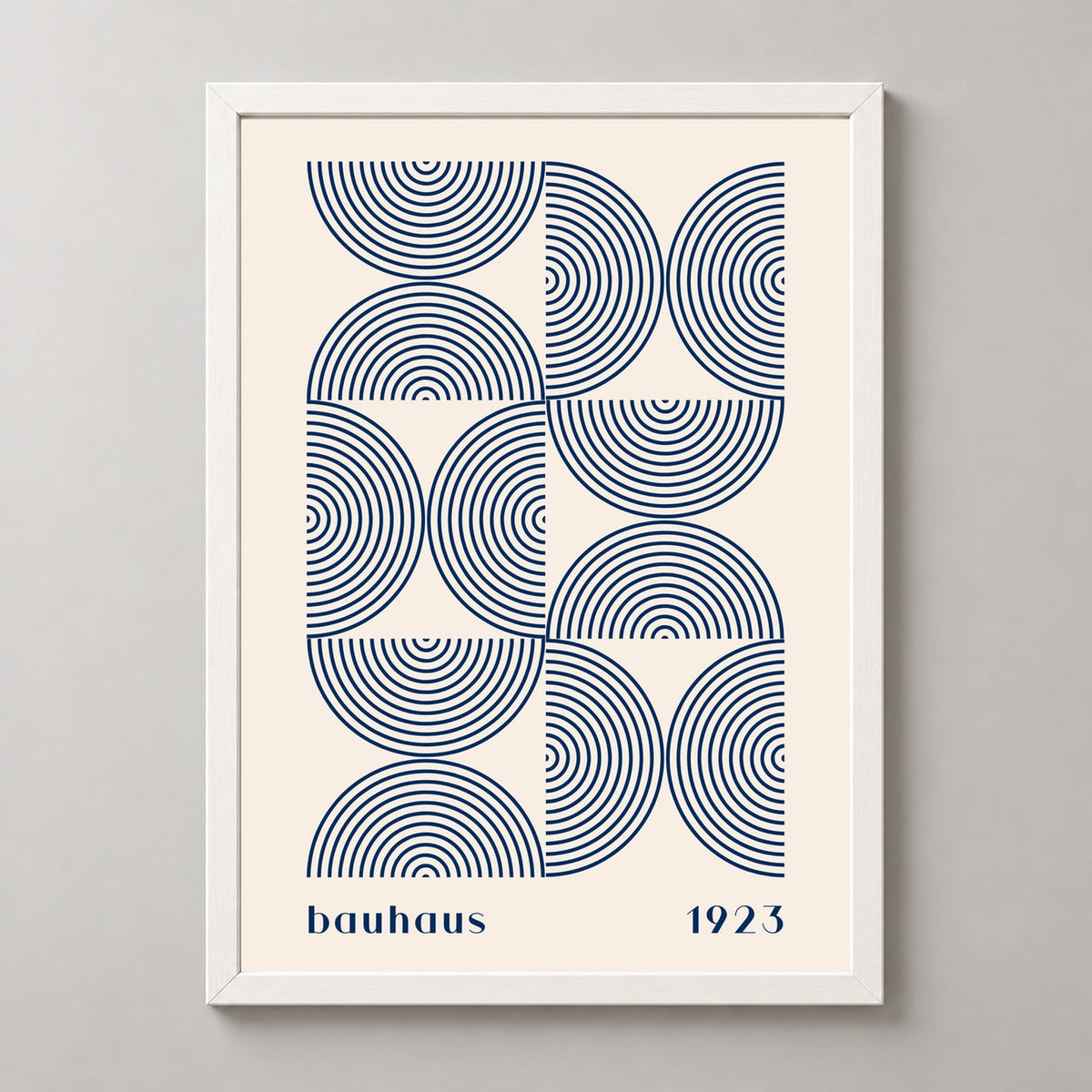 Bauhaus 1923 - Geometric Art Print — realistic white frame studio view