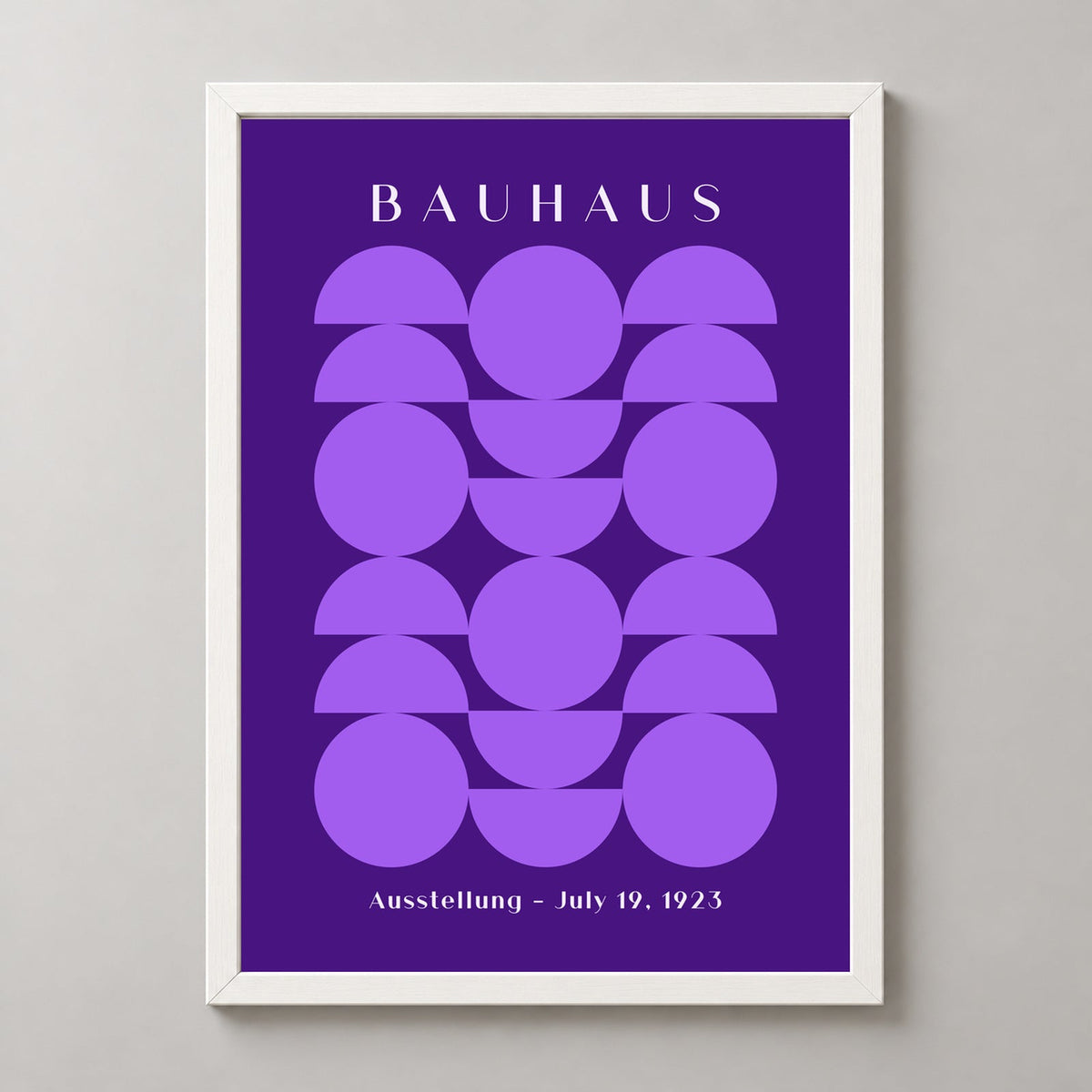 Bauhaus Ausstellung - July 19, 1923 - Modernist Geometric Print — realistic white frame studio view