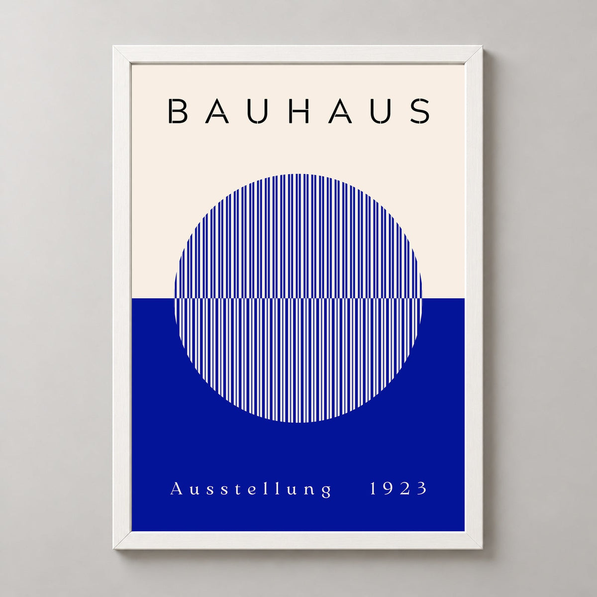 Bauhaus Exhibition 1923 Poster - Iconic Art Print — realistic white frame studio view