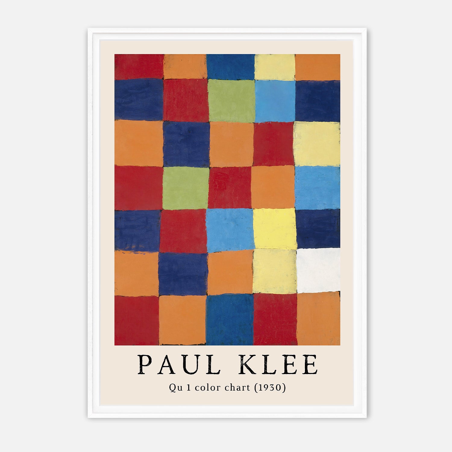 Paul Klee's Qu 1 Color Chart (1930) - Geometric Abstract Art Print