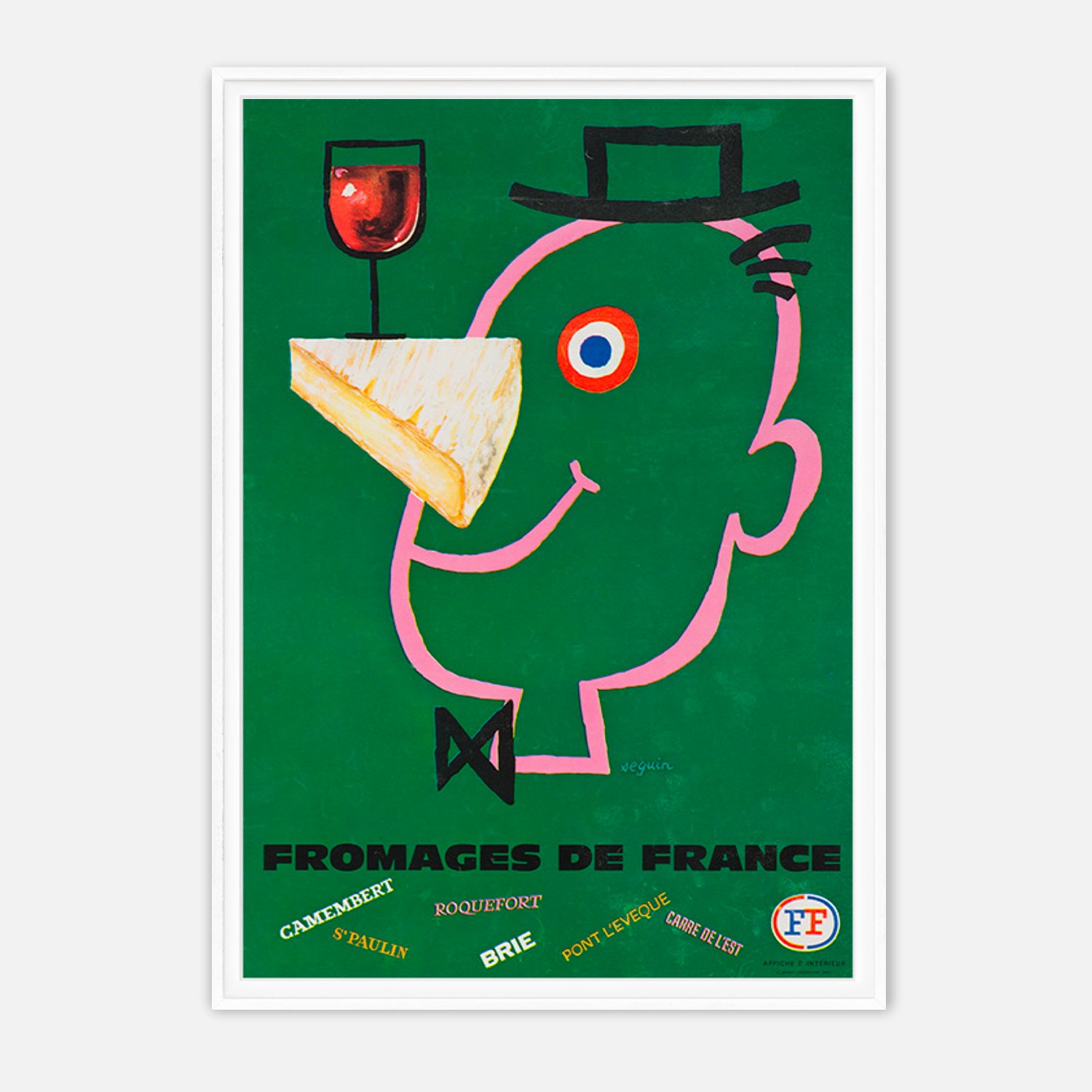 Fromages de France - Vintage French Cheese Poster by Seguin