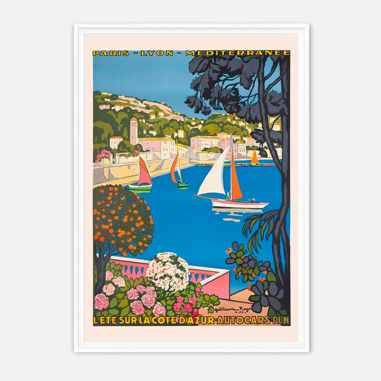 L'été Sur La Cote D'Azur - Vintage French Riviera Art Print by Roger B