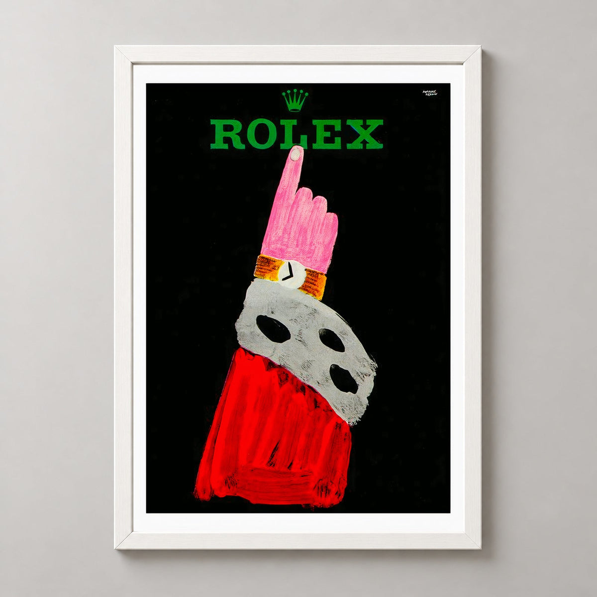Retro Rolex Ad Art Print by Renem — realistic white frame studio view