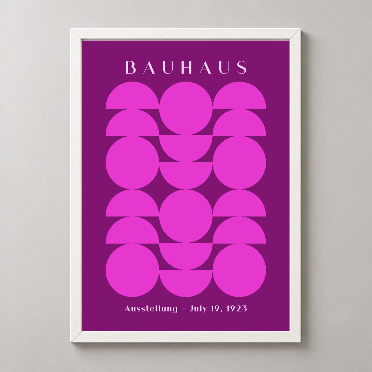 Bauhaus Art Print - Geometric Abstract Poster — realistic white frame studio view