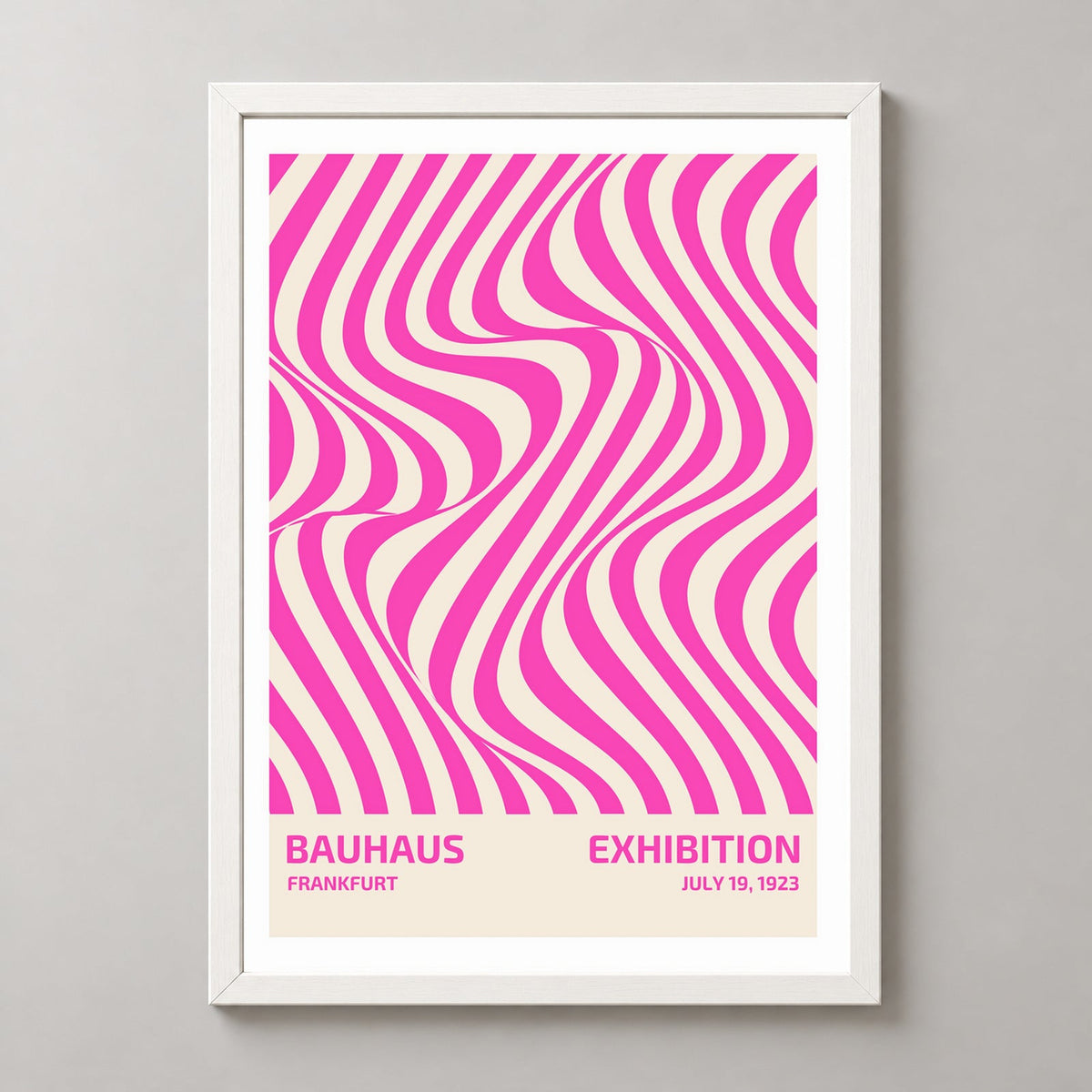 Bauhaus Frankfurt Exhibition Poster - Vintage 1923 Abstract Design Print — realistic white frame studio view