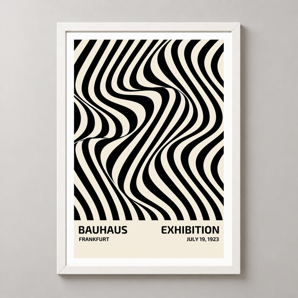 Bauhaus Exhibition Poster - 1923 Art Print — realistic white frame studio view