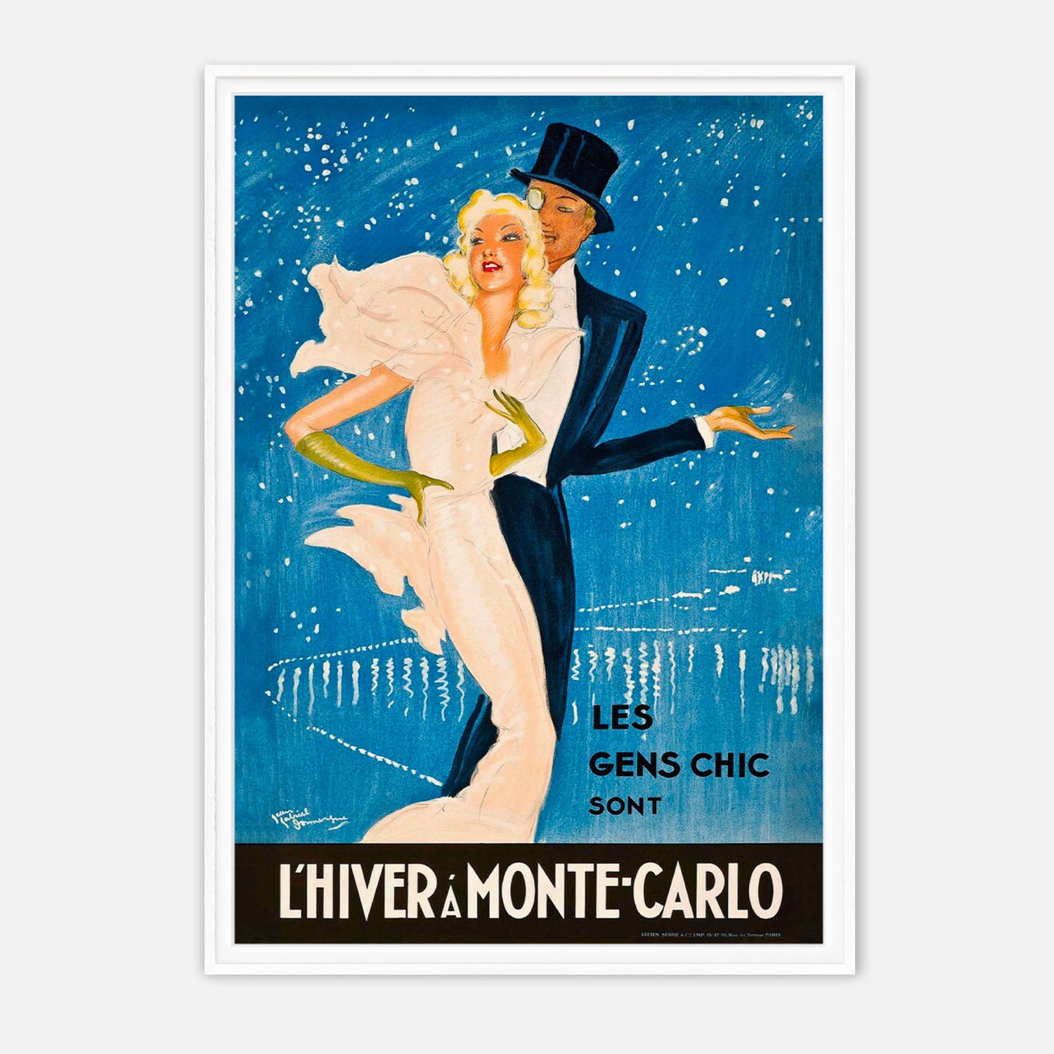 L'Hiver à Monte-Carlo - Chic Vintage Dance Poster by Jean-Gabriel Dome