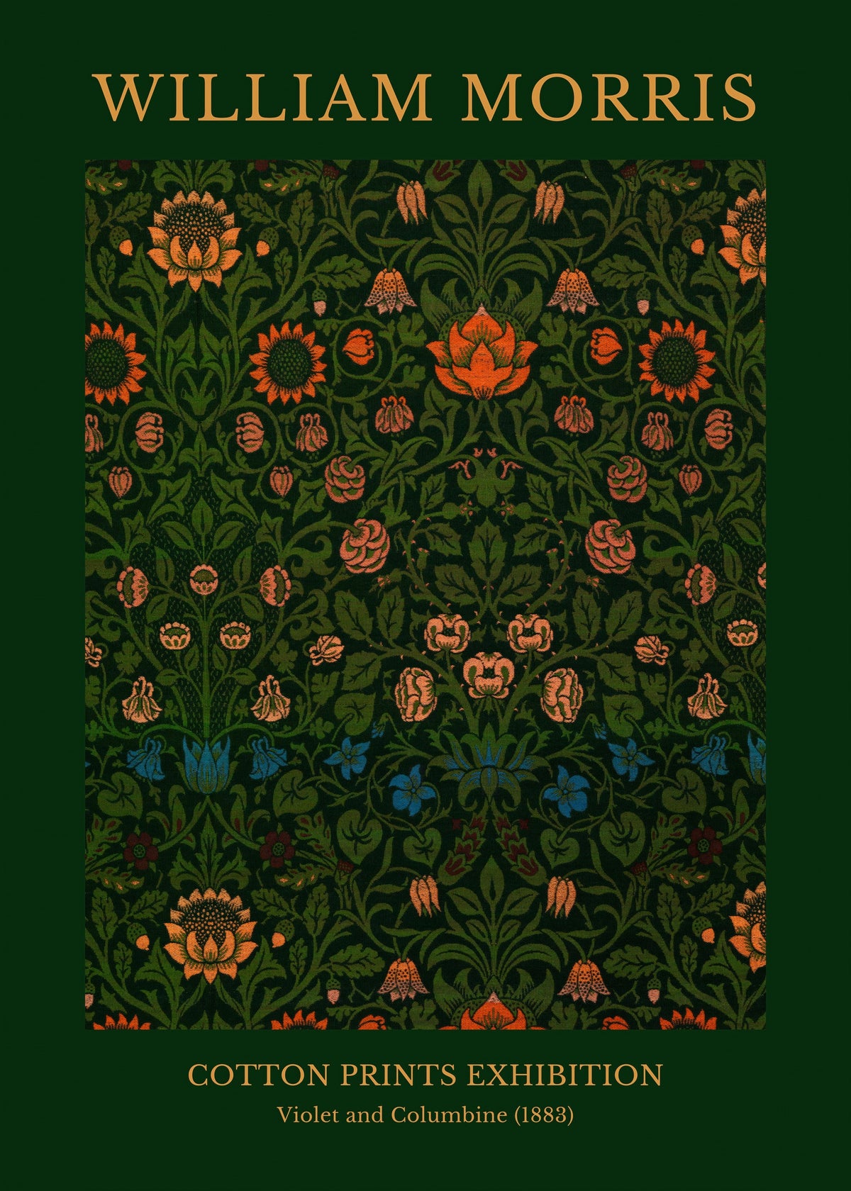 William Morris - Cotton Prints Exhibition, Violet and Columbine (1883) — poster only, complete unframed artwork