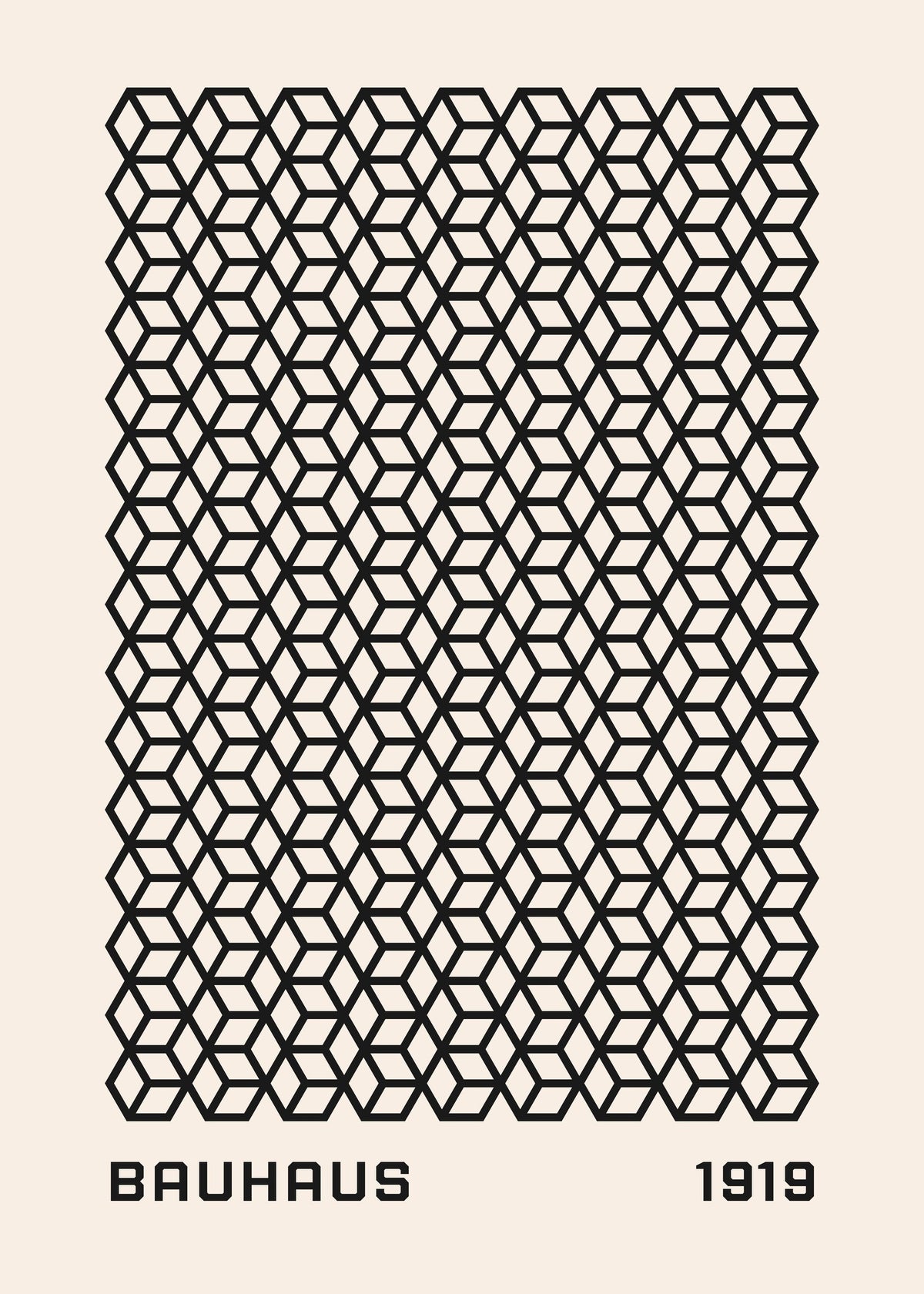 Bauhaus 1919 Geometric Print - Iconic Art Deco Design — poster only, complete unframed artwork