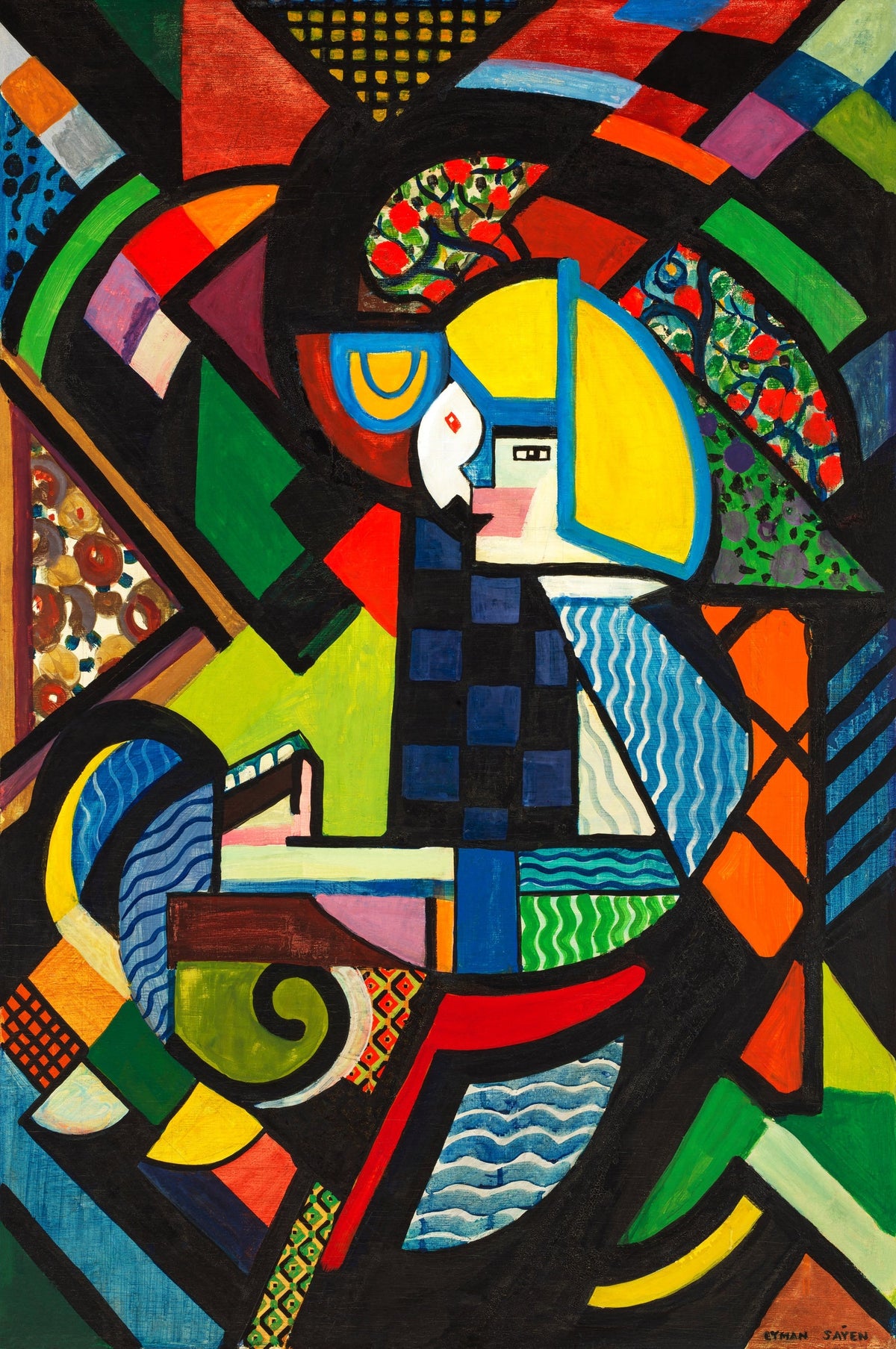 Colorful Abstract Geometric Artwork by Eytan Saban – Vibrant Art Print — poster only, complete unframed artwork