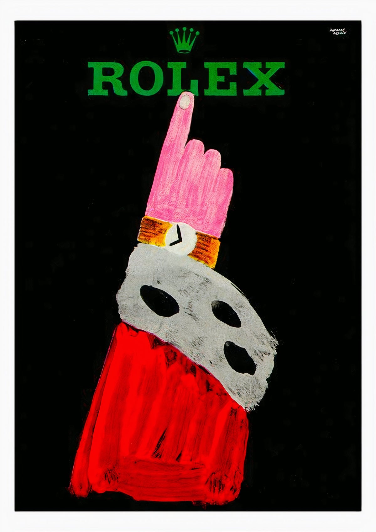 Retro Rolex Ad Art Print by Renem — poster only, complete unframed artwork