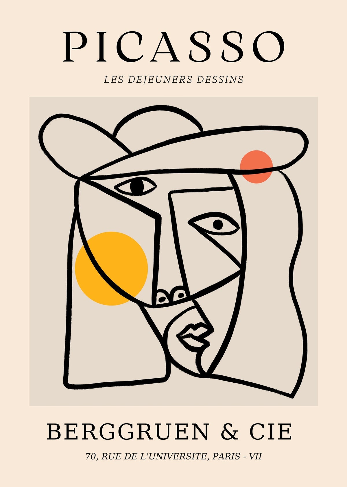 Picasso's Les Dejeuners Dessins - Iconic Modernist Art Print — poster only, complete unframed artwork