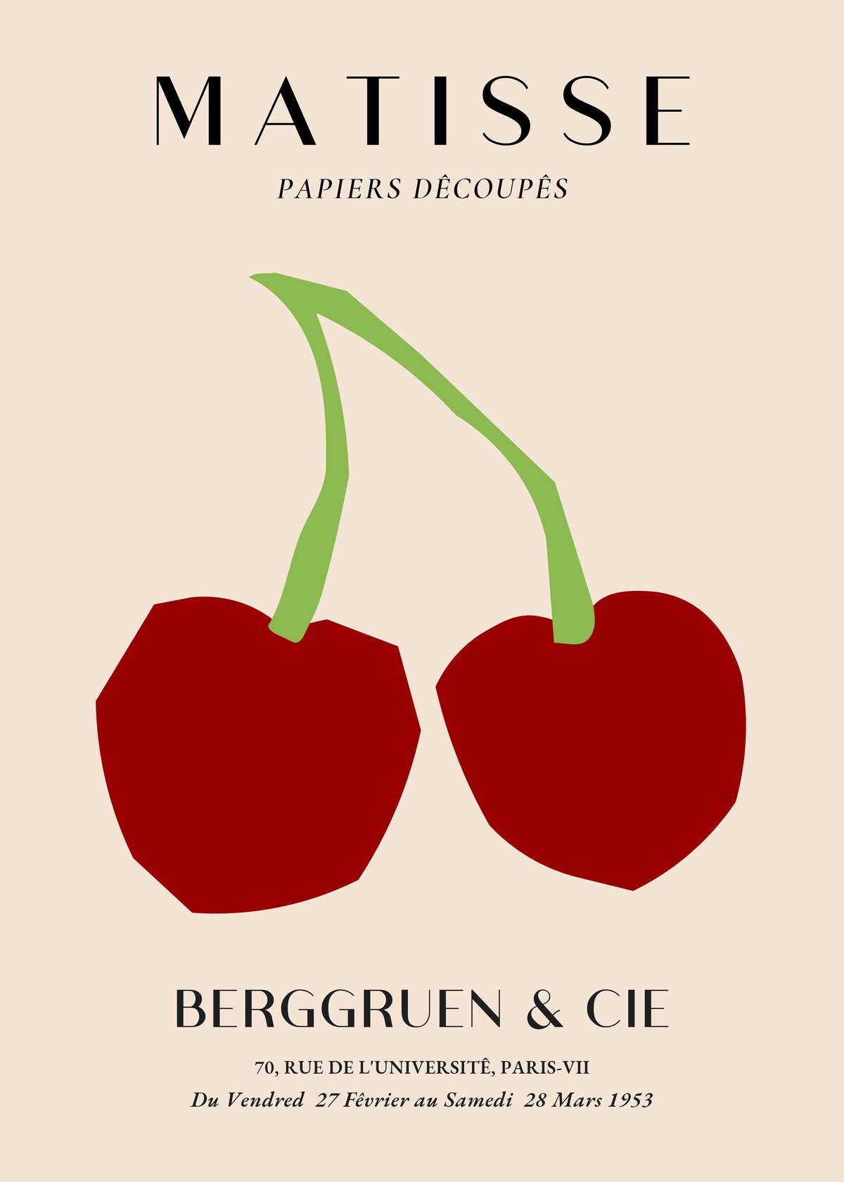 Henri Matisse - Papiers Découpés - Berggruen & Cie Exhibition Poster — poster only, complete unframed artwork