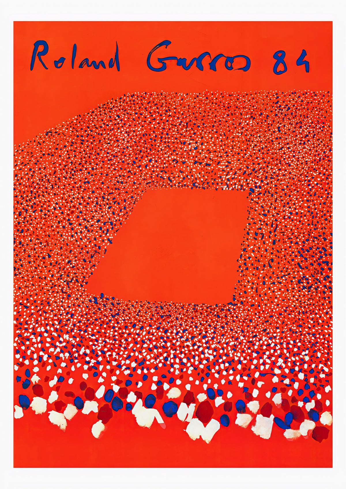 Roland Garros 84 - Vibrant Abstract Tennis Poster — poster only, complete unframed artwork
