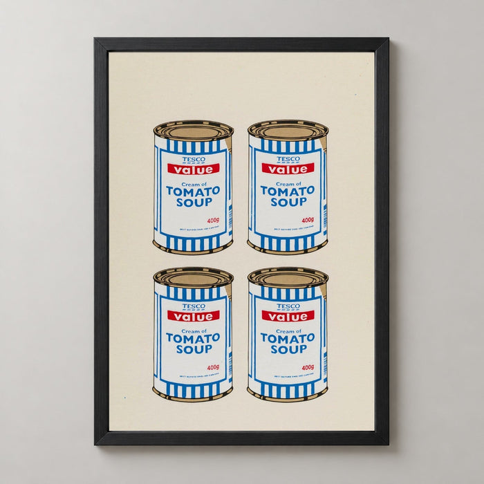 Banksy Four Soup Cans - Gold on Cream, 2005