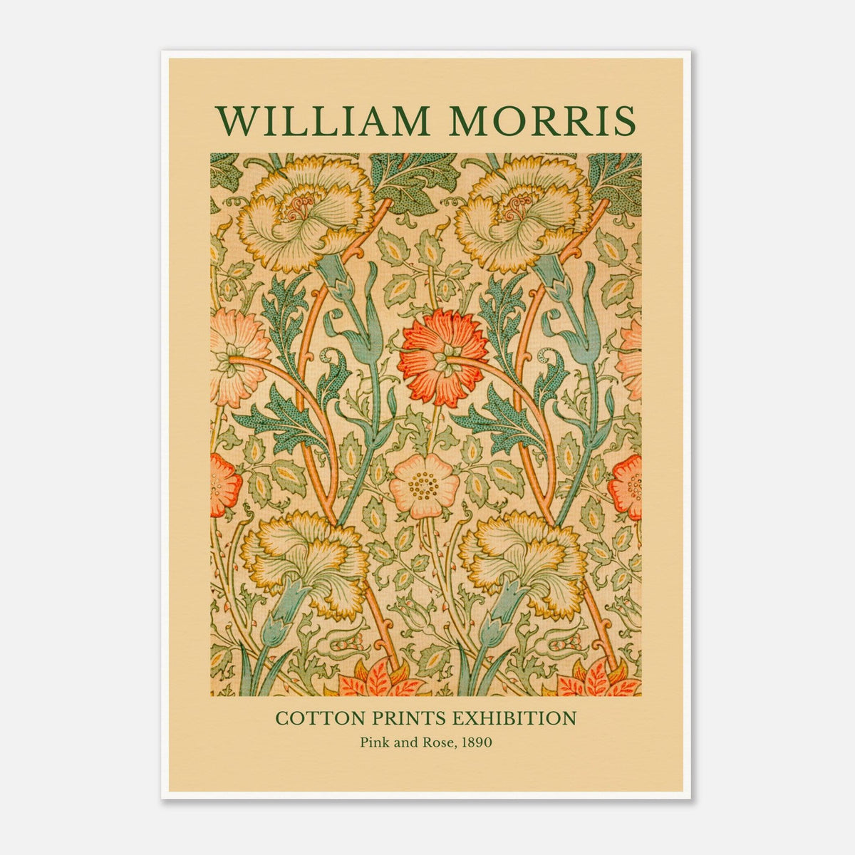 William Morris - Cotton Prints Exhibition, Pink and Rose (1890)