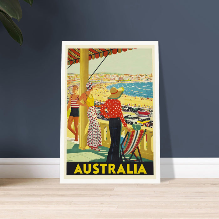 Bondi Beach Summer Vintage Australian Travel Poster